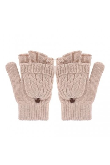 Milisten Sans Doigts Avec Couverture De Moufle Mitaines Dhiver Sans Doigts Mitaines De Tricotées Gants Sans Doigts Hommes Mi