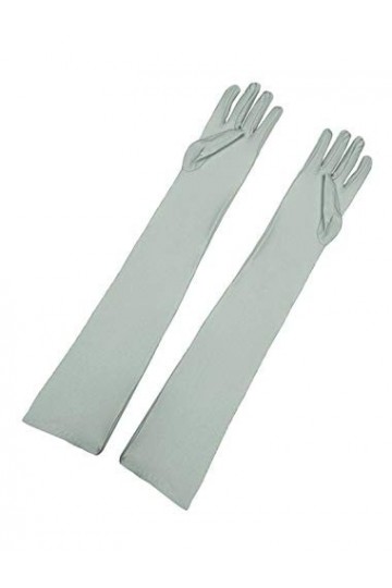 Allegra K Mitaines longues pour femme - Style années 1920 - Pour soirée, Gris argenté, taille unique