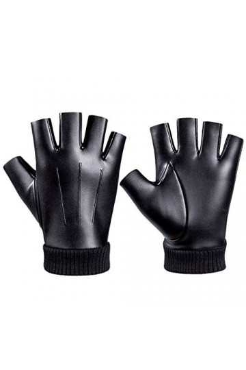 FUFU Moufles Gants dhiver PU Cuir Artificiel Écran Tactile en Laine Chaude Doublure Gants Antidérapants Coupe-Vent Size : S