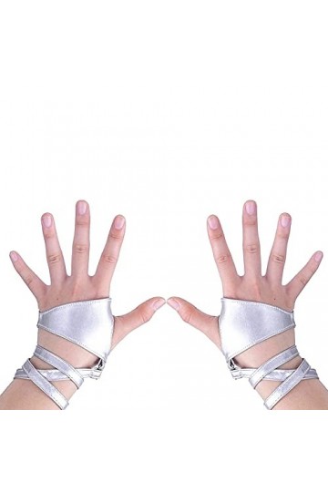 "N/A" 1 paire de gants pour femme en cuir PU sans doigts et sans doigts