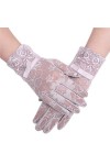 RDWESZOD Gants Femme Dentelle Floral Elégant Court Gants, Blanc B, taille unique
