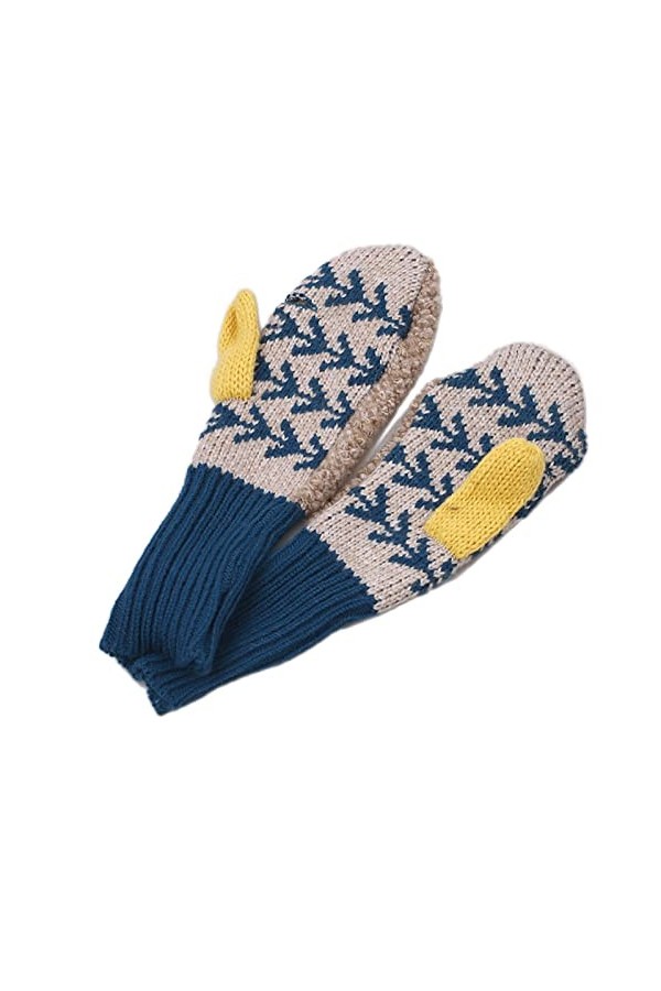 Kalttoy Moufles épaisses dhiver pour écran tactile Gants en crochet Gants élastiques, violet, Taille Unique