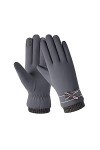 YJLGMM Mode Hiver Femmes Gants Coupe-Vent Peluche Interne Peluche Chaude Femme Mitaines Tactile écran Tactile PU des Gants de