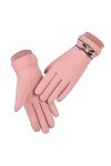 YJLGMM Mode Hiver Femmes Gants Coupe-Vent Peluche Interne Peluche Chaude Femme Mitaines Tactile écran Tactile PU des Gants de
