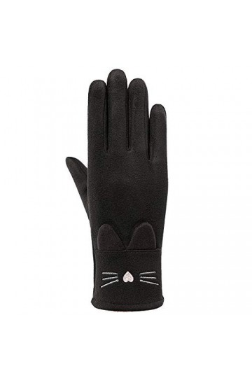 SMED Gants Chauds pour Femmes, Velours et épaississement, Gants pour écran Tactile de Sport de Conduite et de Cyclisme, Noirs