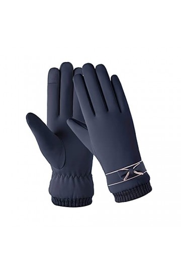 YJLGMM Mode Hiver Femmes Gants Coupe-Vent Peluche Interne Peluche Chaude Femme Mitaines Tactile écran Tactile PU des Gants de