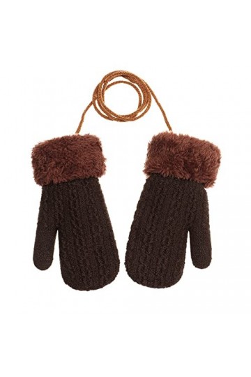 Weievarb Gants dhiver - Enfants Enfants Gants Tricotés Mignon Dessin Animé Cou Suspendu Conception Hiver Bébé Garçons Filles