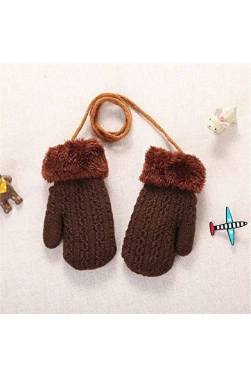 Weievarb Gants dhiver - Enfants Enfants Gants Tricotés Mignon Dessin Animé Cou Suspendu Conception Hiver Bébé Garçons Filles