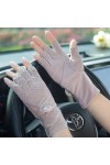Yoaodpei Gants de crème solaire en dentelle élégante en dentelle élégante, Voyage dété féminin pour femmes, conduite, cyclis