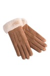 Gants dhiver en coton épais pour femme - En polaire - Coupe-vent - Chaud - En polaire, Noir , taille unique