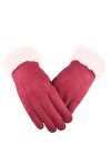 Gants dhiver en coton épais pour femme - En polaire - Coupe-vent - Chaud - En polaire, Noir , taille unique