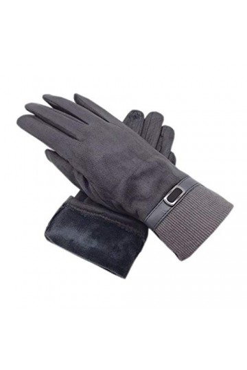 JBIVWW Mode Hiver Gants Dames épaissi Super Doux Gants dhiver écran Tactile Noir Beige foncé Clair café Bleu Color : Gray, 