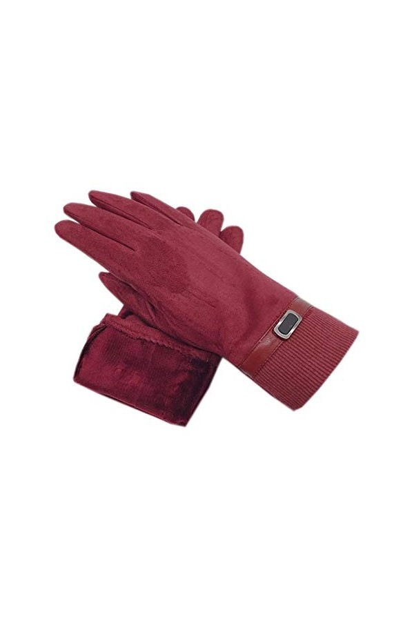 JBIVWW Mode Hiver Gants Dames épaissi Super Doux Gants dhiver écran Tactile Noir Beige foncé Clair café Bleu Color : Gray, 