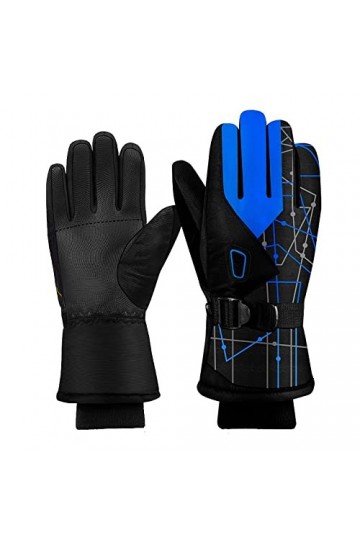 Streak Gants et gants dhiver en velours chaud pour léquitation et léquitation antidérapants pour homme, noir foncé, L