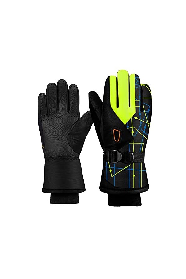 Streak Gants et gants dhiver en velours chaud pour léquitation et léquitation antidérapants pour homme, noir foncé, L