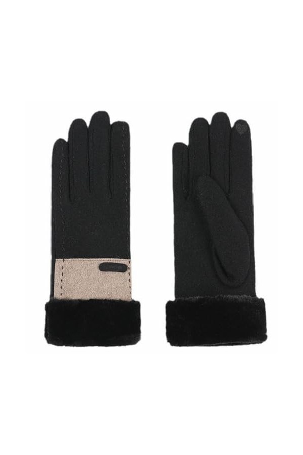 GIBZ Gants en Laine Thermique pour Femmes Hiver Coupe-Vent Gants Simples et Décontractés Doublures Chaudes pour Écrans Tactil