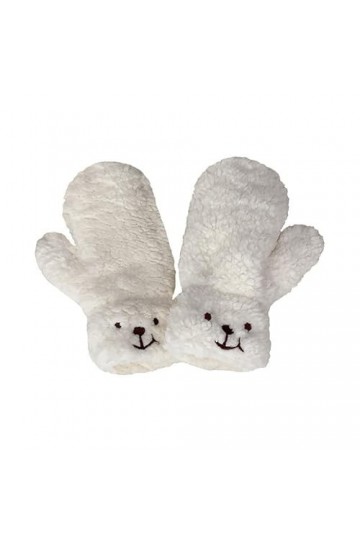 Gants en peluche Kawaii en laine dagneau doublée Sherpa pour lhiver, blanc, Taille Unique