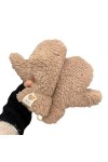 Gants en peluche Kawaii en laine dagneau doublée Sherpa pour lhiver, blanc, Taille Unique