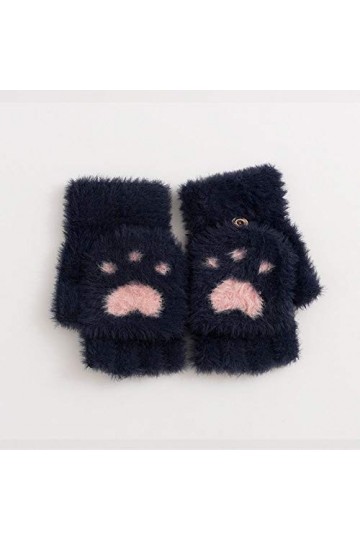 Gants sans Doigts pour Femmes,Gants Thermiques dhiver pour Fille Gants sans Doigts Écran Tactile Chaud Épais Tricoté Mitaine