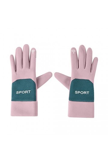 Gants dhiver pour femme en peluche chauds Gants déquitation en coton résistant aux doigts fendus