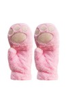 Bears Gants en polaire chaude épais demi-doigts pour femme Gants en peluche Mitaines pour femme isolées par temps froid