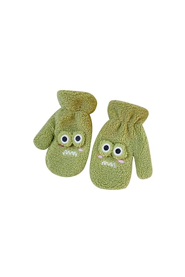 Mitaines en peluche Kawaii mignonnes en forme de grenouille doublées Sherpa Accessoires chauds dhiver, blanc, Taille Unique