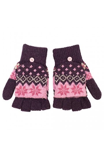 fashionchimp ® Gants tricotés 2 en 1 pour femme avec capuchon, moufles dhiver - - taille unique