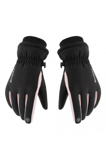 Gants en Cuir Femme Été Rouge Femme/Homme Moufles de Ski Hiver Chauds en Peluche Épaissies Coupe-Vent Moufles de Plein Air po