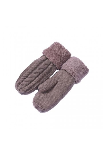 Moufles Femmes Gants de Ticotés avec Doublure Peluche Gants Chaud Automne Hiver Gants à Doigts Complets Moufles Thermique Ext