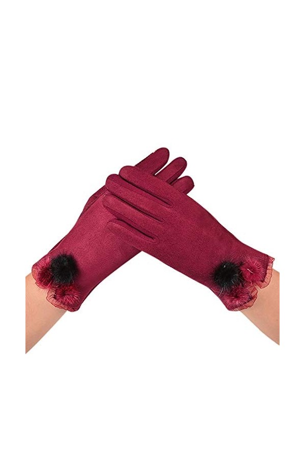 AiKoch Femmes Gants dhiver for Dames Gants Gants Soft Black Moufles Cold Protection Color : Gray 