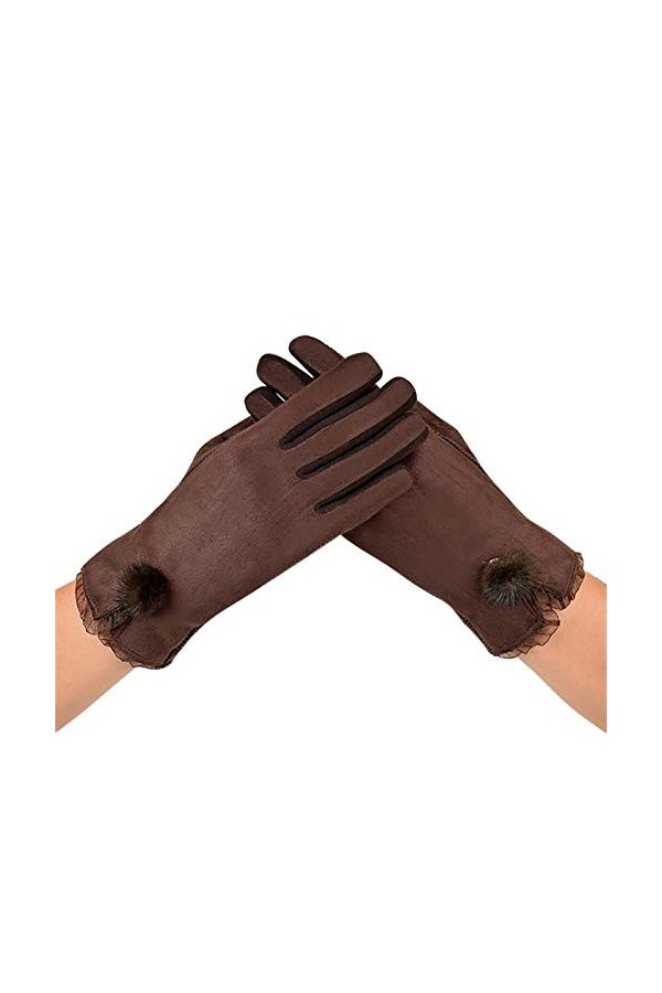 AiKoch Femmes Gants dhiver for Dames Gants Gants Soft Black Moufles Cold Protection Color : Gray 