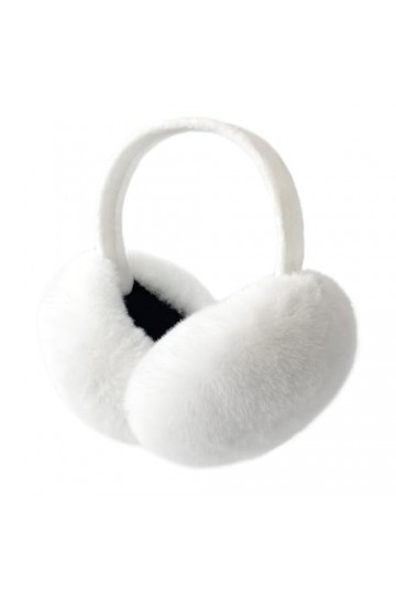 LCXSHYE Cache-oreilles en fausse fourrure dhiver mignon chaud pliable extérieur cache-oreilles pour femmes filles - blanc - 