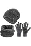 Tencoz Bonnet Hiver Chapeau Beanie Écharpe Bonnet Chapeau Tricot Hiver Beanie Bonnet pour Homme et Femme Chauffant Bonnet Tri