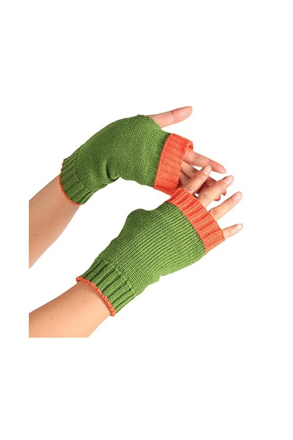 Mitaines Gants Tricot sans Doigt Solide Demi-Épissure Casual Mignon Tricoté Modèle Gants Femmes Mitaines Femmes Confortable e