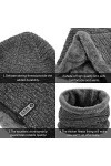 Tencoz Bonnet Hiver Chapeau Beanie Écharpe Bonnet Chapeau Tricot Hiver Beanie Bonnet pour Homme et Femme Chauffant Bonnet Tri