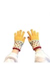 DDMINE Gants Chauffe-Mains dhiver épaissir Polaire tricoté Femmes écran Tactile épissage Conception Doux Mitaines Jacquard 