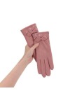 SMED Gants chauds en velours fin épais, résistants au froid, coupe-vent, extensibles, pour écran tactile, rose, taille unique