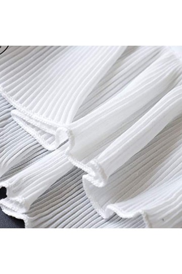 BELTI Manchette en Corne rayée en Couches pour Femmes, Volants en Agaric, Chauffe-Poignet à Manches Fausses