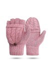 Mitaines pour femme – Gants dhiver chauds en tricot torsadé – Gants demi-doigts pour femmes et filles – Cadeau de Noël ou d