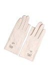 BUNCC Dames été Broderie Papillon sans Doigts crème Solaire Coton Anti-Ultraviolet antidérapant Mince Parasol Gants de Condui