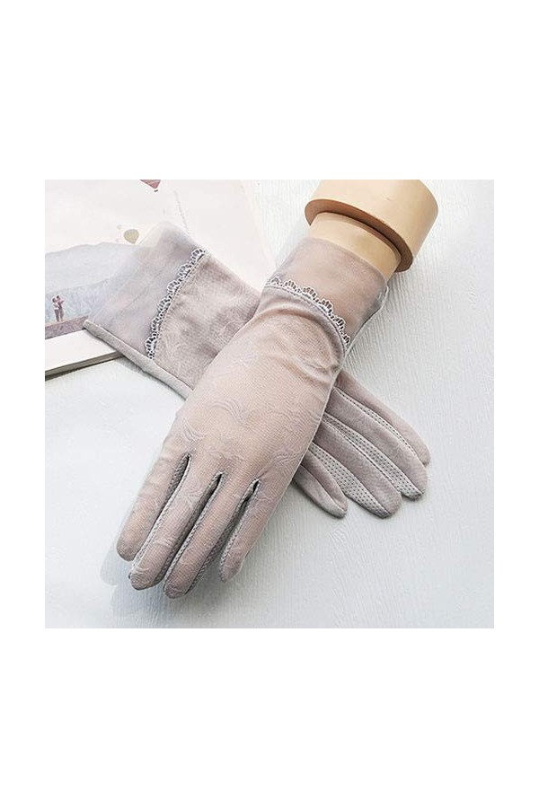Yoaodpei Nouveaux gants de crème solaire dété, gant de dentelle de la dentelle anti-ultraviolet féminin anti-ultraviolets, m