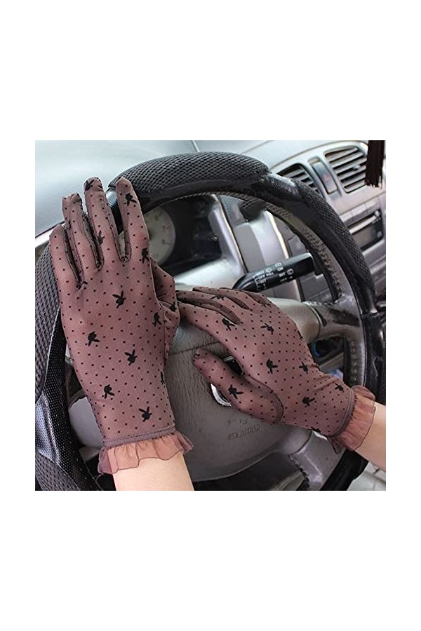 BUNCC Mode Sexy Summer Female Full Summer Dames Gants à Cinq Doigts Section Mince personnalité Mode Couverture translucide Ci