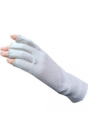 Rekaf Demi-doigt Printemps Conduire des gants de crème solaire Dames minces Court non glacée coton sans glissement à vélo san