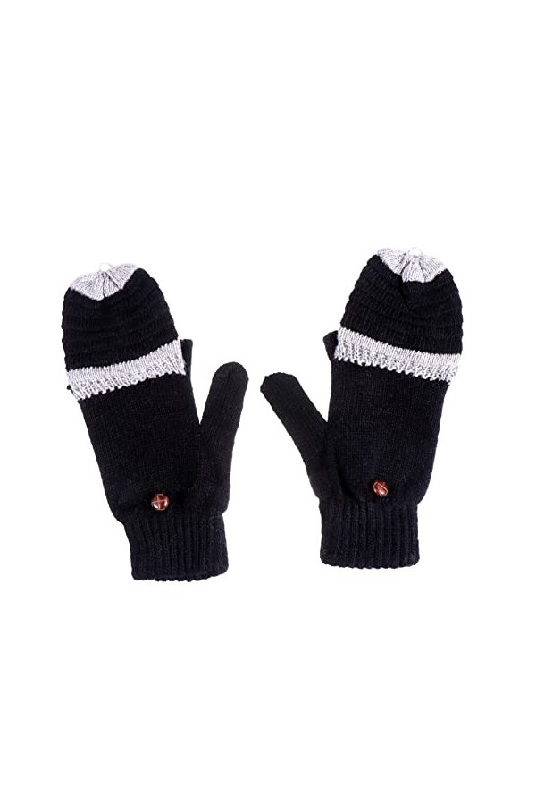CHILDWEET 1 Paire Gants Tricotés Pour Femmes Mitaines Convertibles Gants à Doigts Complets Gants De Tricot Chauds Gants à Cla