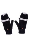 CHILDWEET 1 Paire Gants Tricotés Pour Femmes Mitaines Convertibles Gants à Doigts Complets Gants De Tricot Chauds Gants à Cla