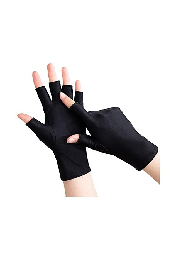 Gants pour Ongles Gants de Protection UV Gants Sans Doigts Mitaines pour Séchage du Vernis à Ongles Gel Manucure