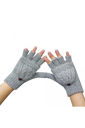 ZUMUii Butterme Femmes Mitaines Les Gants de Fille avec pli Poche arrière Main Chaude Demi-Doigt Flip Laine tricotée Mitaines