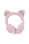 Fenical Cache-oreilles de chat mignons - En peluche - Pour lhiver - Accessoire dhiver - Pour fille et femme - Kaki, Rose, 1
