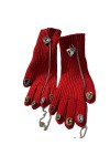 KieTeiiK Gants tricotés épais pour femme avec strass et chaîne anti-perte - Chaud pour lhiver