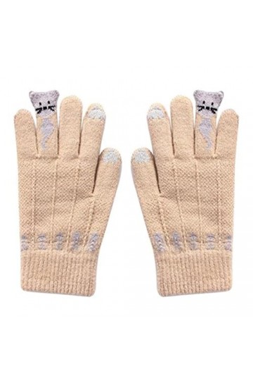 TJOIUY Gants dhiver Gants dhiver pour Femmes Mignon Dessin animé Chats écran Tactile Gants Doigt Complet tricoté Mitaines H